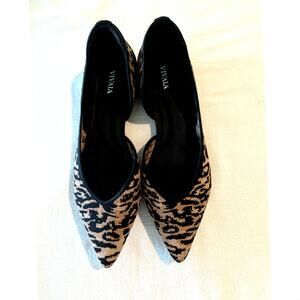 VIVAIA Melia Mini Leopard Pointed Toe Flats EU 39.5 US 8.5